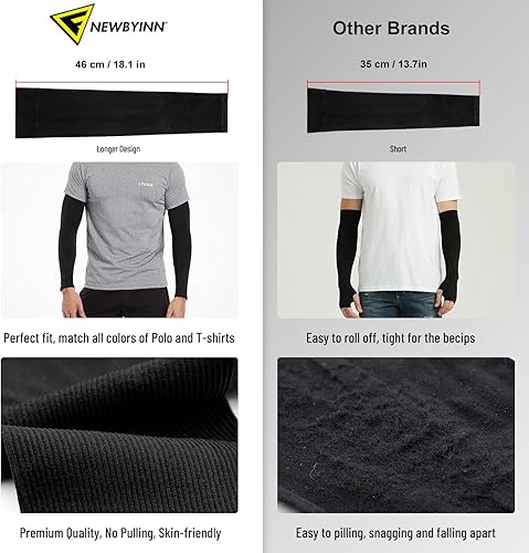 Miniatura 6 de Newbyinn Mangas de brazo para hombres y mujeres, talla L a XL, manga de protección solar UV para cubrir tatuajes, funda de compresión refrescante