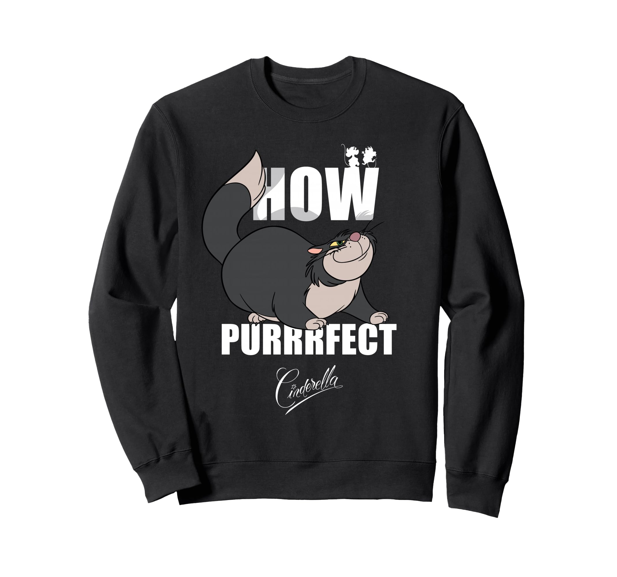 Sweatshirt Lucifer Disney Cendrillon pull col rond imprimé chat