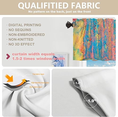 Miniatura 9 de BaoNews Cenefas de cocina con diseño de arco iris para ventanas, pintura al óleo hecha a mano, arte abstracto colorido, moderno, decoración opaca