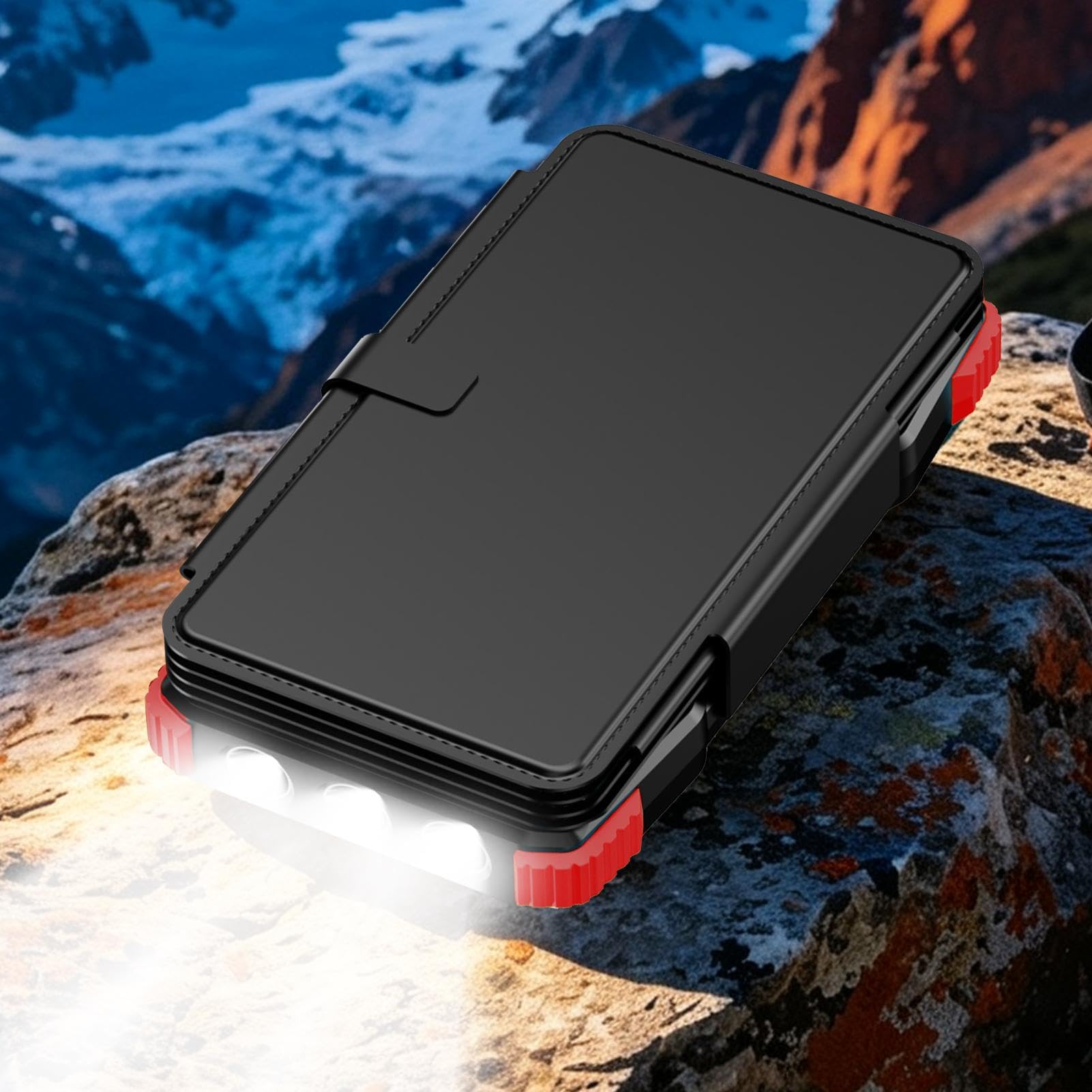 Batteria esterna solare generatore wireless esterno da 20000 mAh con | Caricatore portatile con energia solare per campeggio, esterni, casa, sopravvivenza, viaggi, strada, escursioni