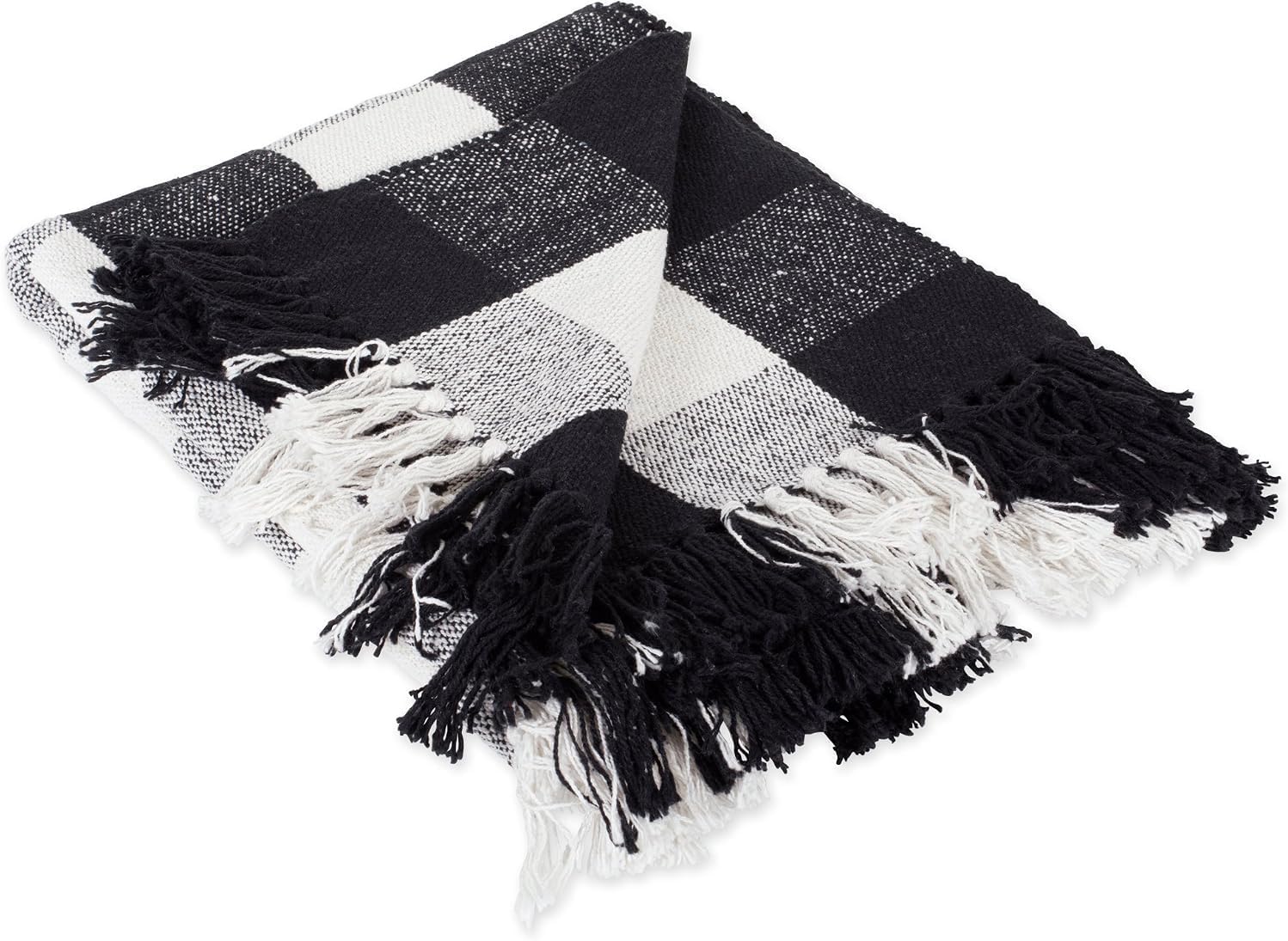 DII Buffalo Check Rustic Farmhouse Throw Blanket with Tassels, 50x60 in