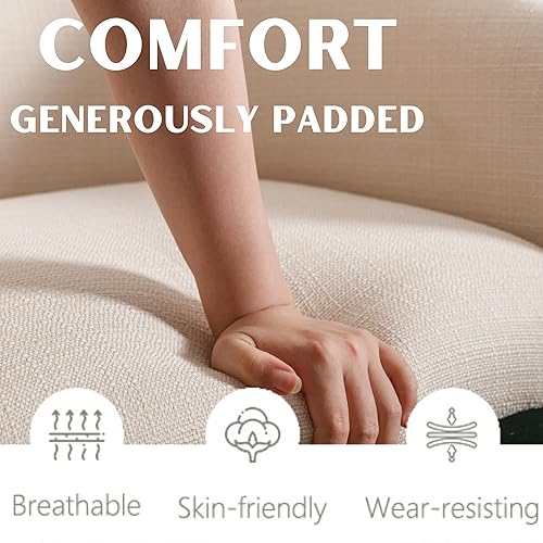 Miniatura 5 de Juego de 8 sillas de comedor modernas de mediados de siglo color beige, sillas de cocina y comedor tapizadas en lino con patas de madera negra, Lino