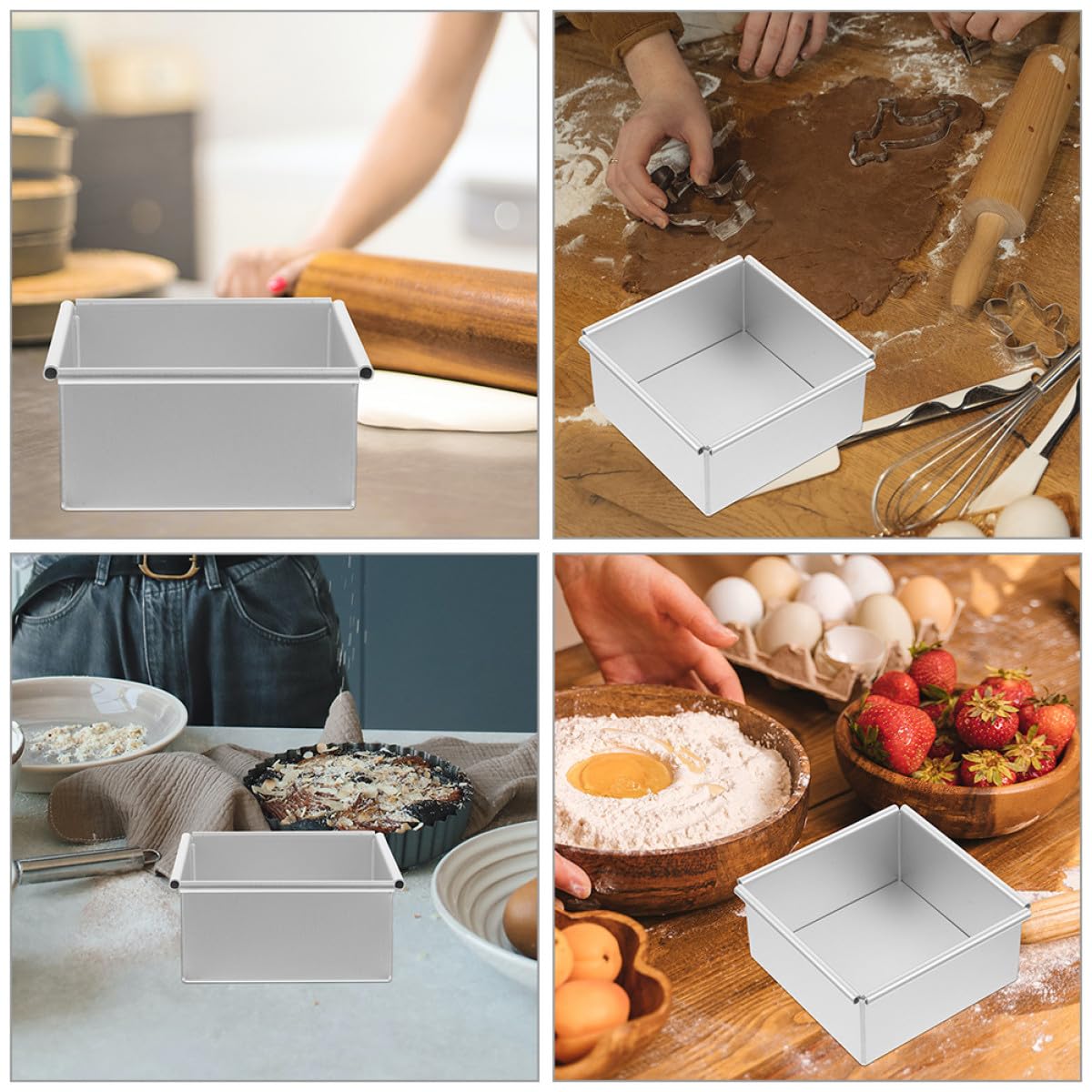 Molde Cuadrado para Pasteles con Base Extraíble de Aleación de Aluminio