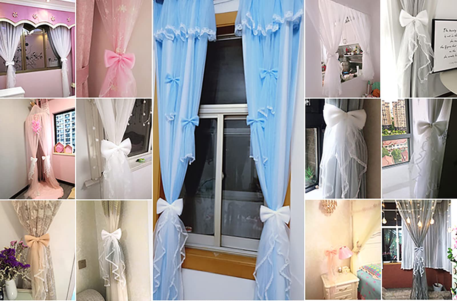 Raffhalter aus Spitze für Vorhänge, Schleife, drapiert, Fenster-Raffhalter, dekorativer Vorhanghalter, europäischer Stil, Halter für Fenstervorhänge, Boho-Dekor, Quaste für Kinderzimmer
