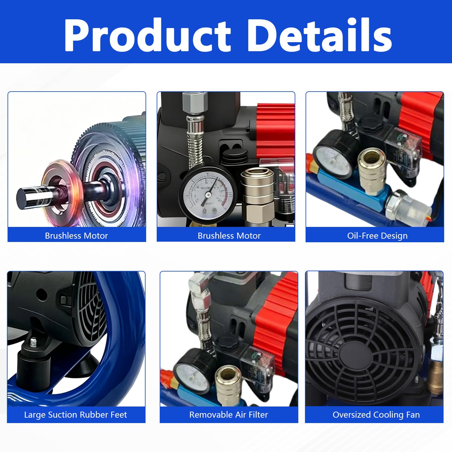 Compresor de Aire Comprimido para Makita Batería, 3L 8 Bar Compresor de Aire Portátil Silencioso para Rellenar Neumáticos, Preparación de Coches, Reparación de Coches, Limpieza Industrial
