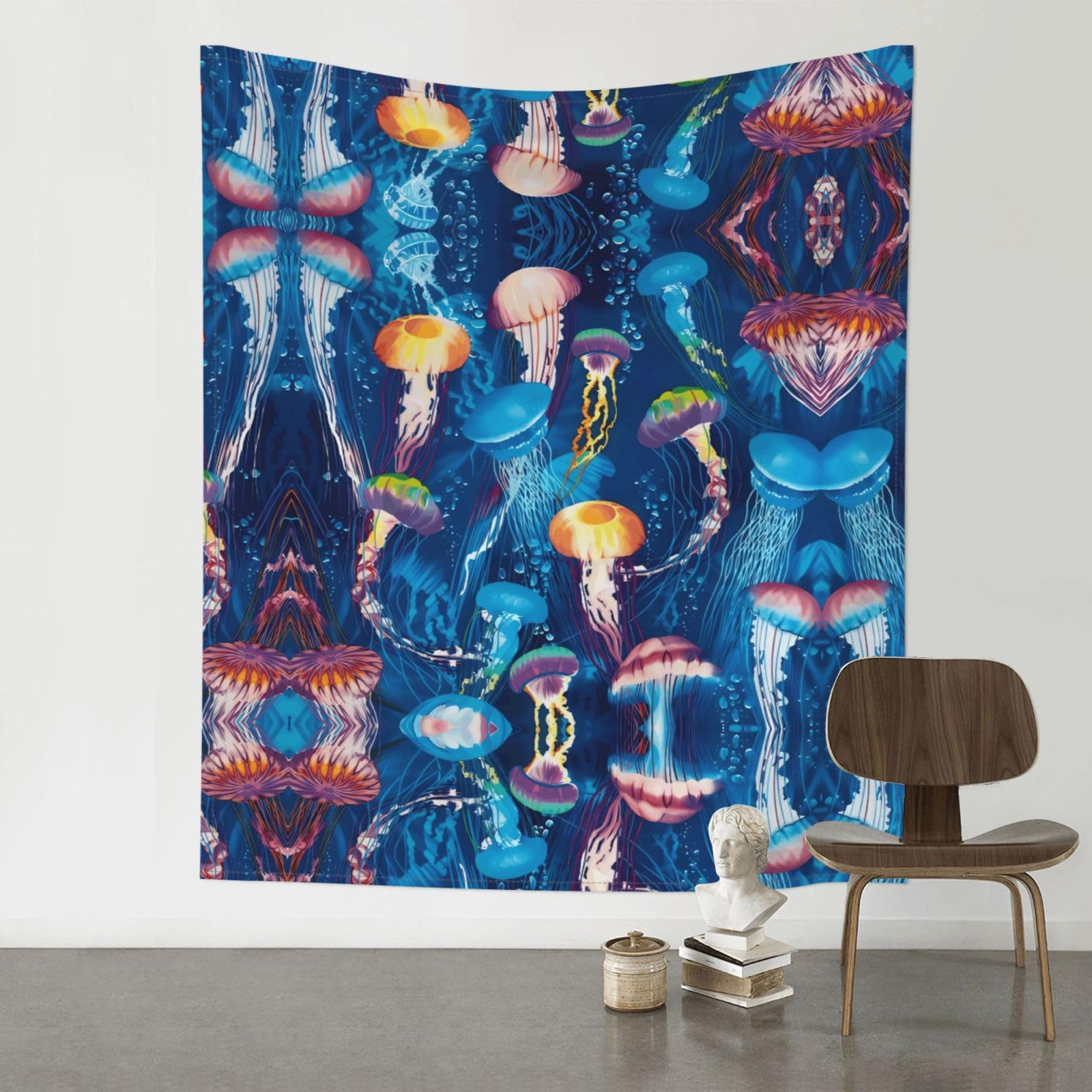YYHWHJDE Colored Jellyfish Prints Wall Tapestry 60x51in - High-Grade Polyester Throw for Dorm Room Decor, Beach Blankets & Home Accent