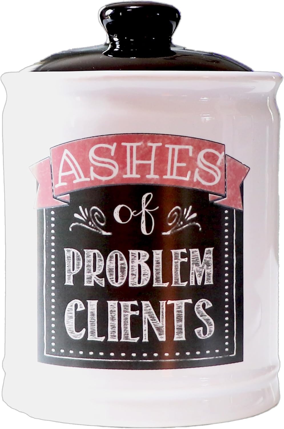 Cottage Creek Jars - 6" Ceramic Ashes of Problem Clients Piggy Bank for Adults, Decorative Jars for Home Decor, Coin Bank, Candy Jar, Gifts for Women, Men, Coworkers, Friends