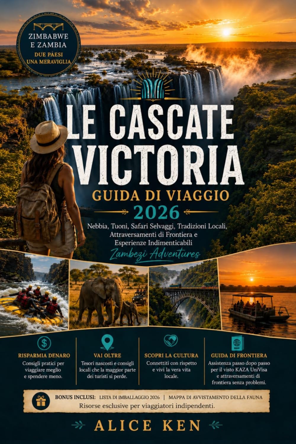 Cascate Vittoria Guida di viaggio 2026: Nebbia, tuoni, safari selvaggi, tradizioni locali, attraversamenti di frontiera e indimenticabili avventure sullo Zambesi.