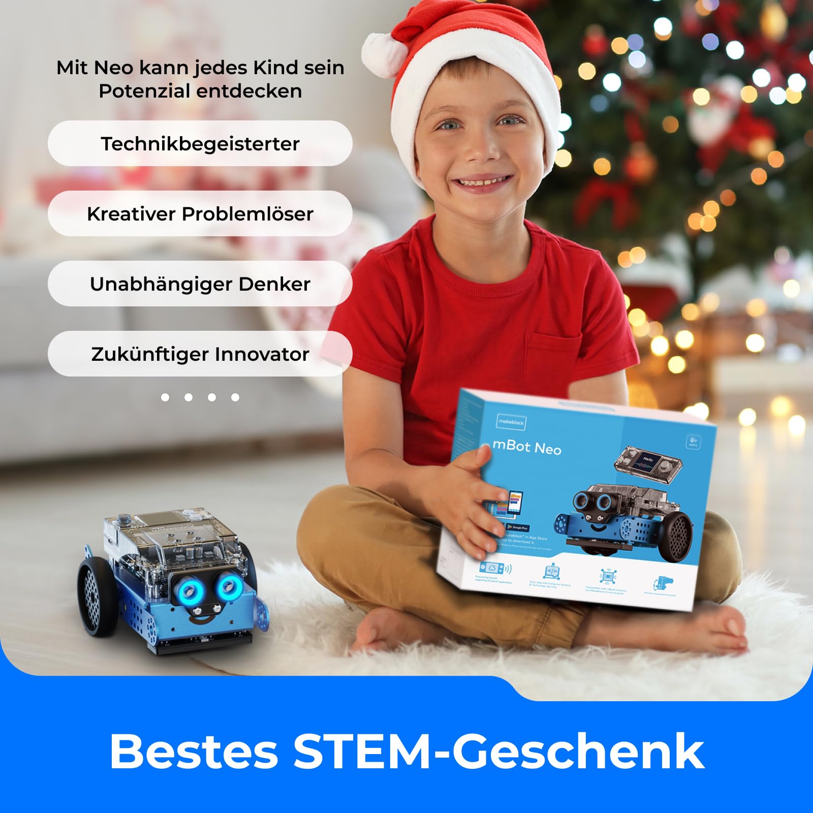 Makeblock mBot 2 Programmierbarer Roboter für Kinder ab 8 Jahren,Roboter Spielzeug mit WiFi, kompatibel mit Scratch und Python, intelligenter STEM Bausatz als Geschenk