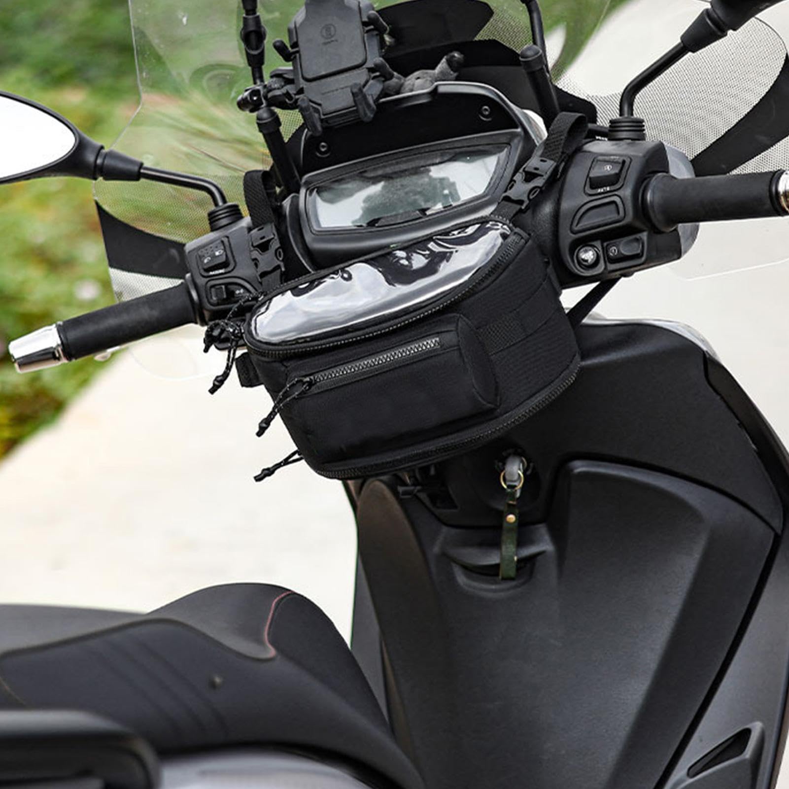 Borsa per moto touchscreen, borsa per la navigazione in moto - Touch Screen Oxford Cloth Handlebar Borsa,Custodia organizzatore multifunzionale, busta di finestra trasparente per telefono