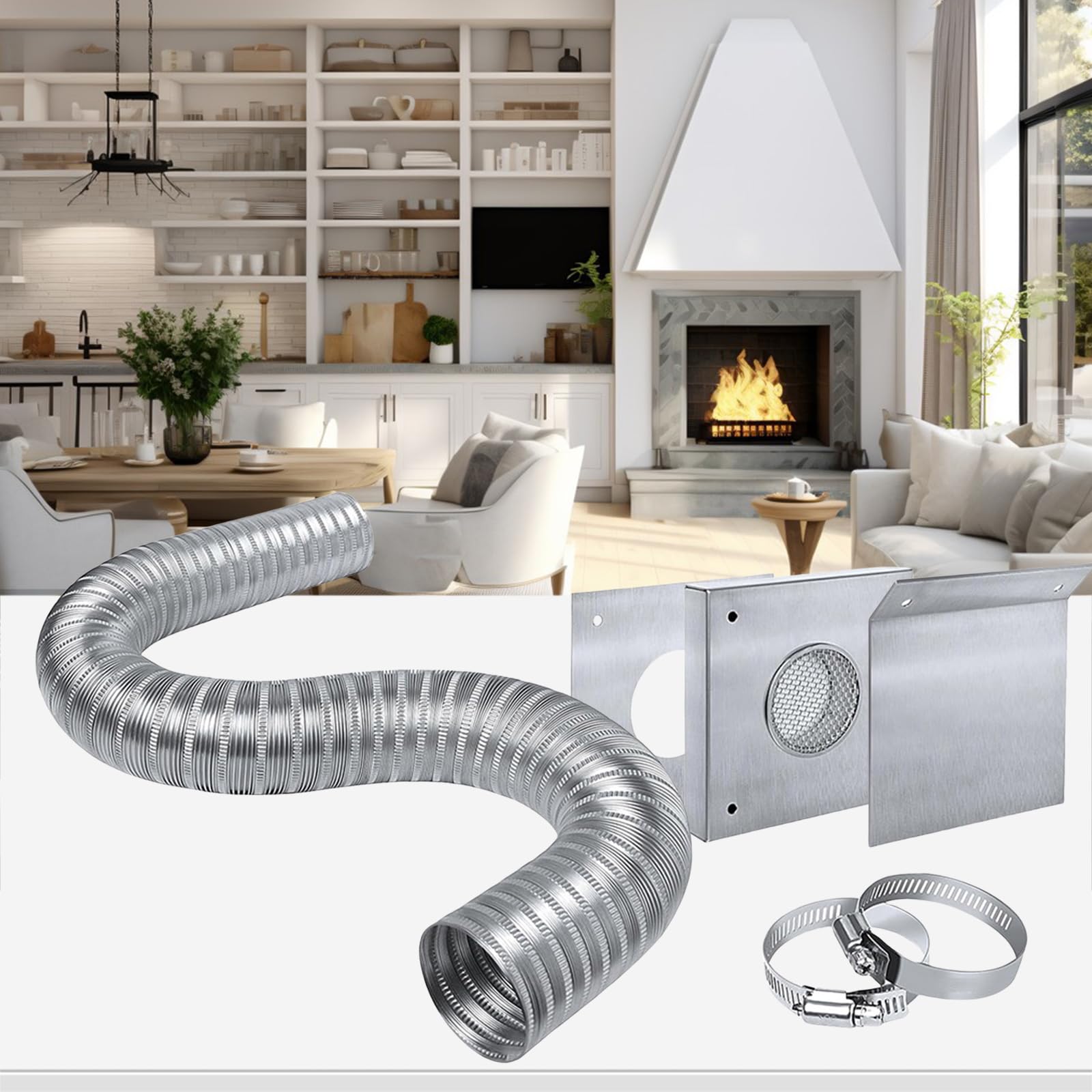 Set di ventilazione per stufa a pellet, modelli multipli | Migliora l'efficienza per uso domestico e commerciale, design per la pulizia dell'aria interna e configurazioni facili