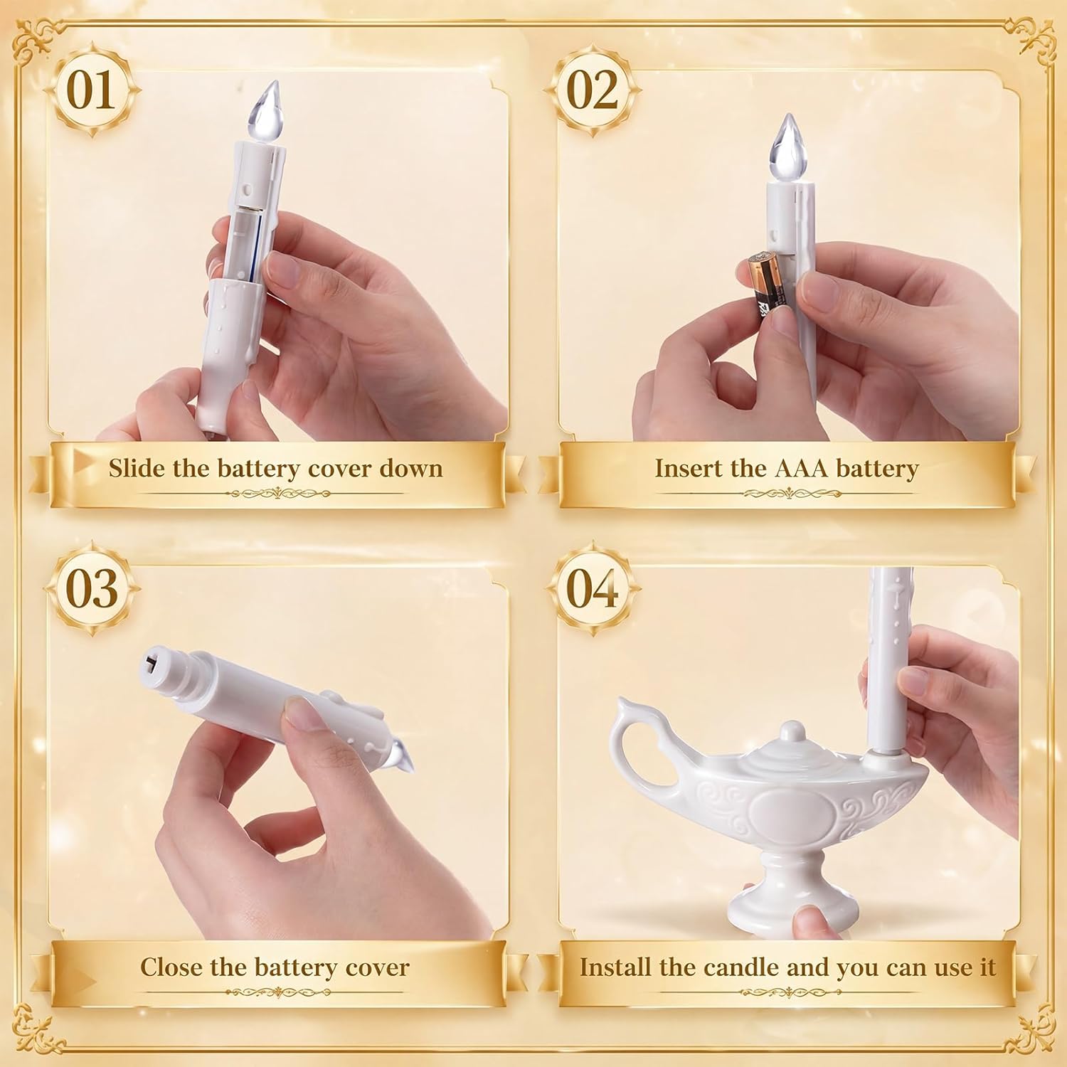 Teenyyou 12 Pcs Nurse Graduation Lamp Nursing Lamp for Pinning Ceremony Battery Powered Nightingale Lamps Nurse Week Gift LED Candle (Batteries Not Included) (Full White,Large)