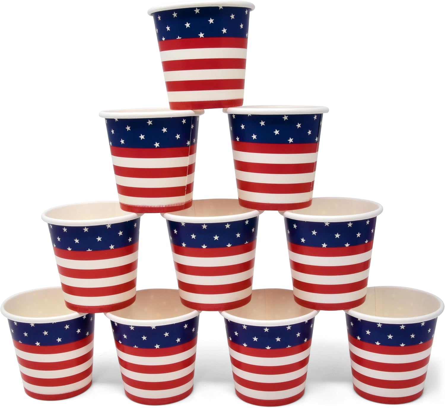 Gift Boutique 100 Patriotic Paper 2 Oz Shot Cups Fourth of July Disposable Shot Glasses America Flag Party Cups for Drinking Taster Serving Snack Samples Tasting for Beverage Dinnerware Decorations