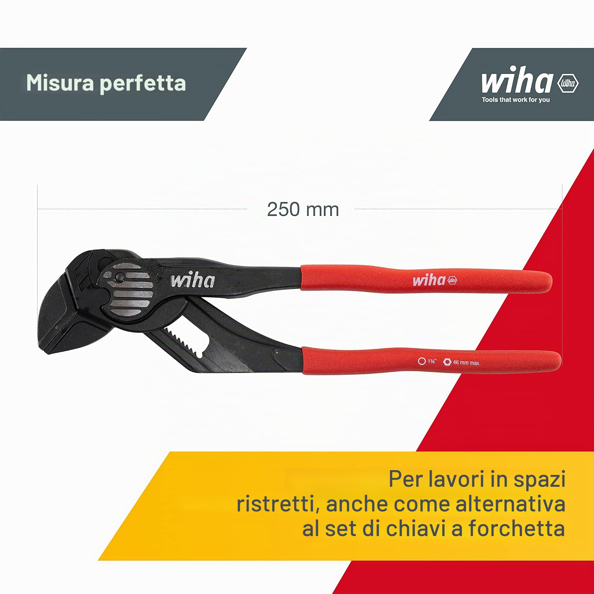 Wiha 40923 - Pinze per chiavi Classic Z 25 0 01 250mm Classic; Pinze per chiavi Cod. Z25025001, Nero