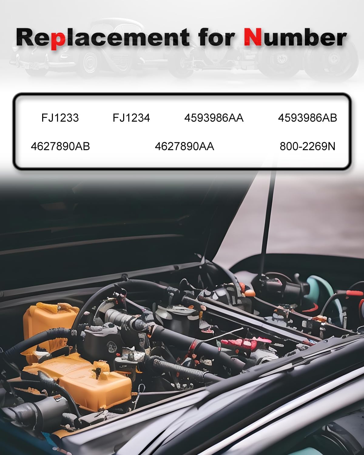 4-Count Fuel Injector Compatible with 2013-2023 Jeep, Dodge, Chrysler, FIAT & Ram Vehicles - Cherokee, Compass, Renegade, Dart, Promaster City - L4 2.0/2.4L Replace# FJ1233 4593986AA 4593986AB