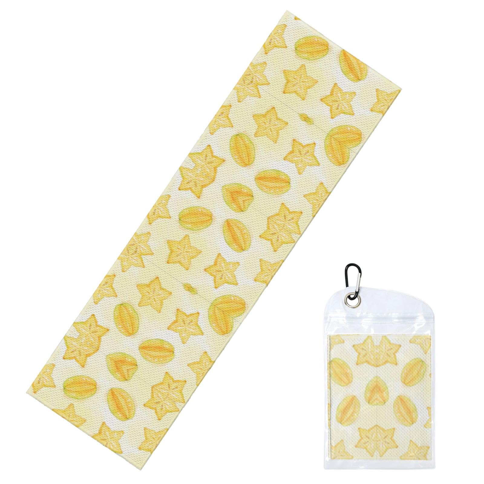 DUYIOKH Golden Star Fruit Print Cooling Towel, Portable Towel for Gym Workout Golf Beach World Cup Sports Hot Weather