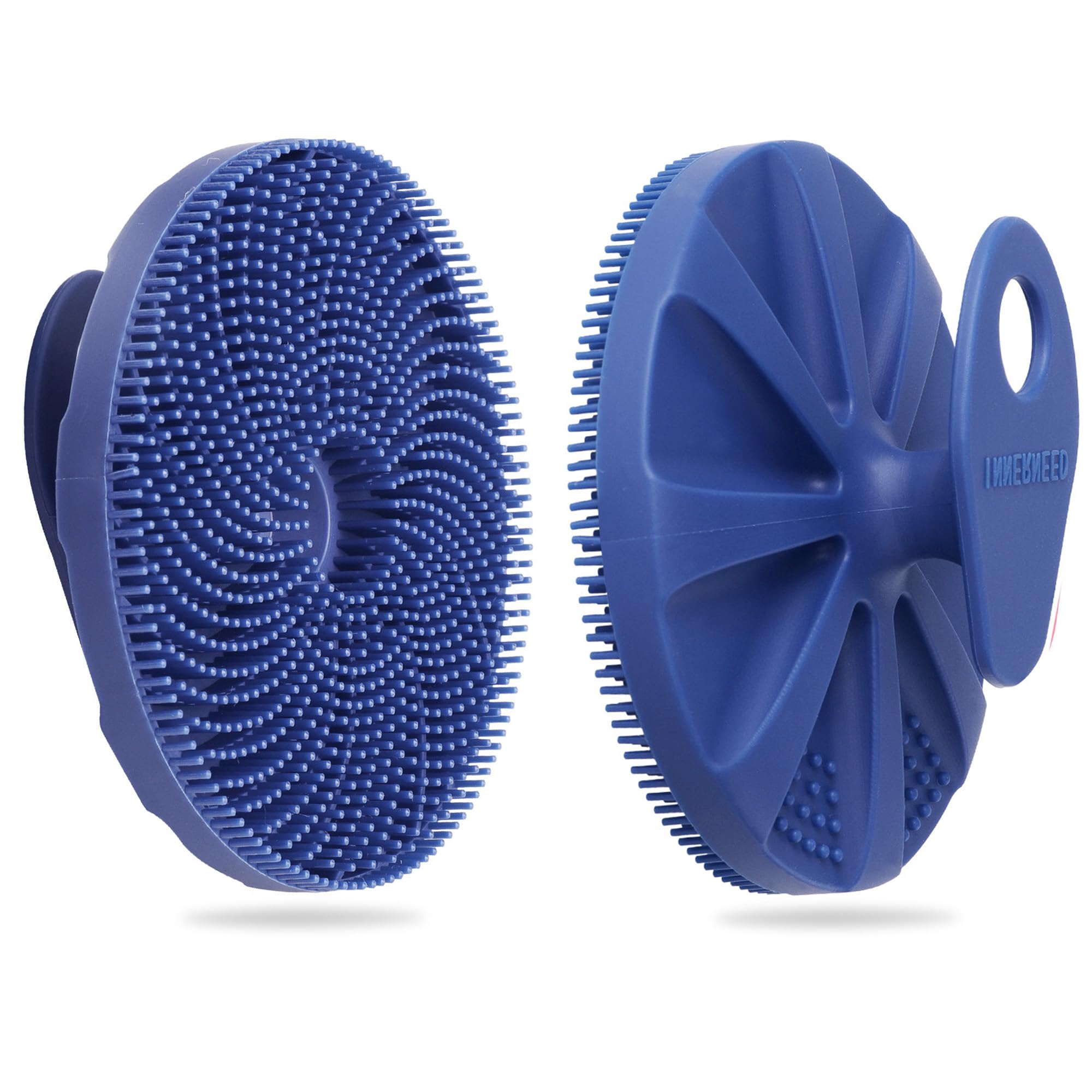 INNERNEED® More Hygienic Silicone Body Scrubber Exfoliating & Massaging Shower Brush, Bathing Tool, for All Skin Types, Lathers Well, Longer Service