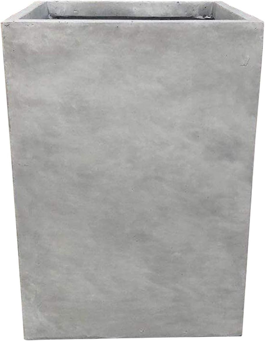 Kante 19" H Tall Rectangular Concrete Planters, Concrete Gray