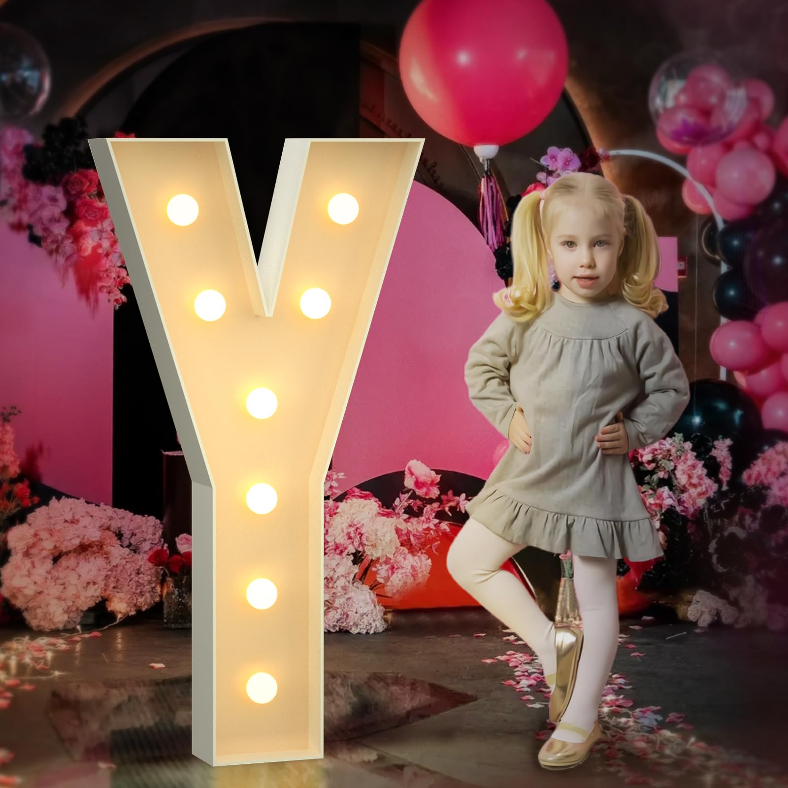 Marquee Letters 3 Feet Tall 3FT Large Light Up Letters Y for Backdrop Big Marry Me Sign Birthday Party Decorations Engagement Party Pre-Cut Foam Board