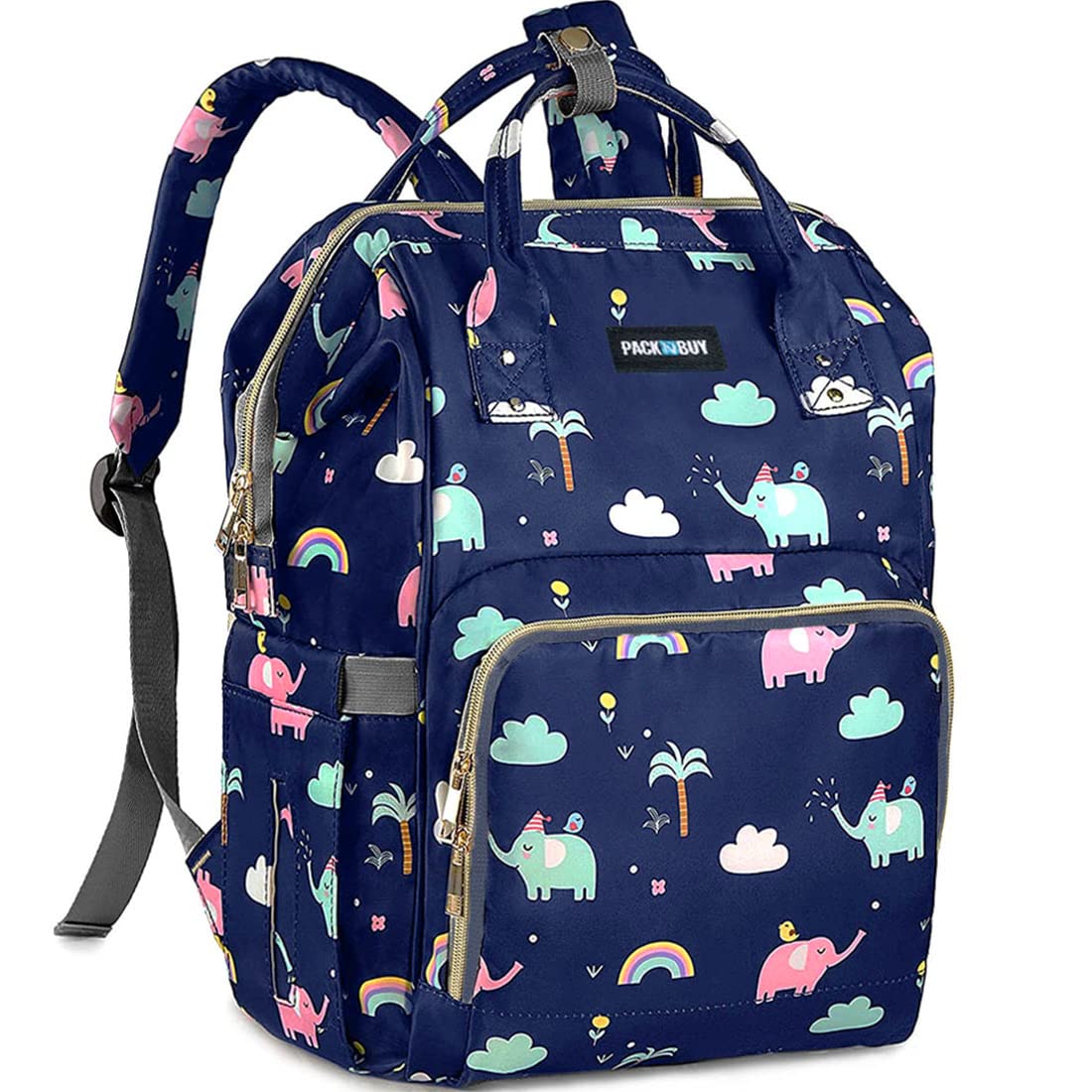 PACKNBUY Baby Diaper Bag for Mothers Mom for Travel (Dark Blue)