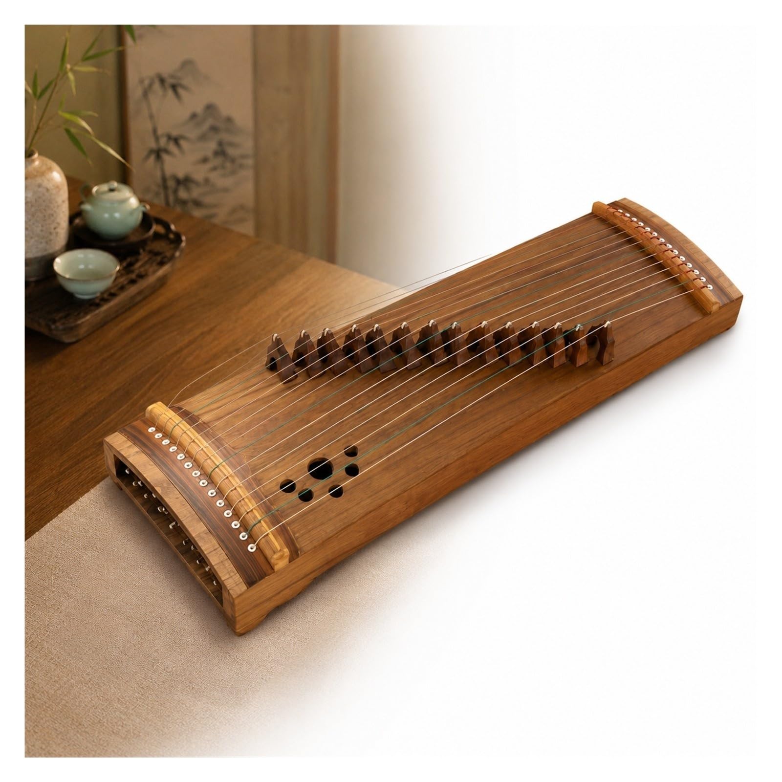 70cm Mini Guzheng dla początkujących 14-strunowa palisander Qinma | Zawiera wysokiej jakości palisander Qinma zapewniający stabilne strojenie i czysty dźwięk.