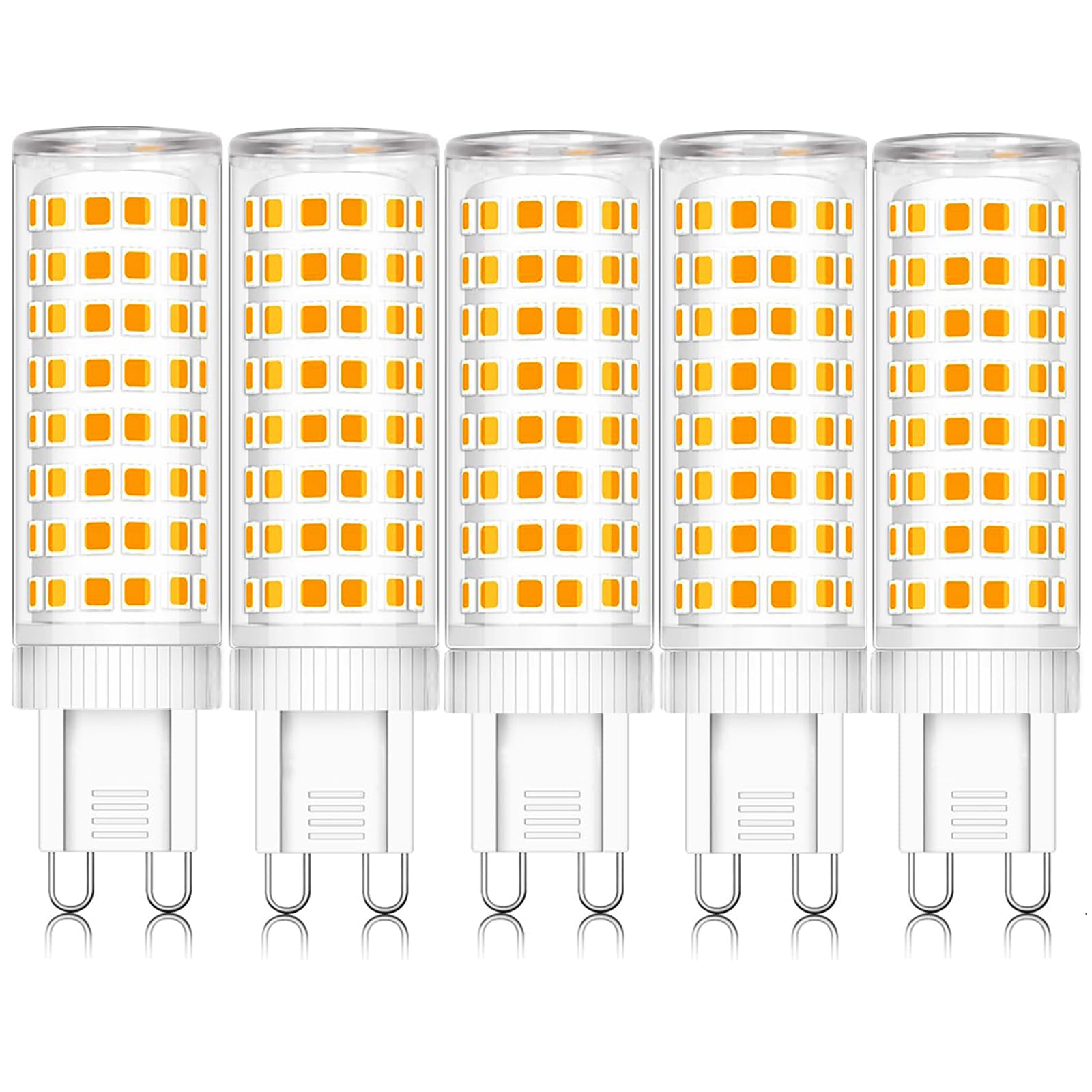 ZYGODLUK G9 LED Lampe 10W Warmweiß 2700K, LED Leuchtmittel Entspricht 100W Halogenlampe, Kein Flackern, 360° Weitwinkel AC 100-240V, non Dimmbar Enegiesparende G9 Lampen, 5er Pack