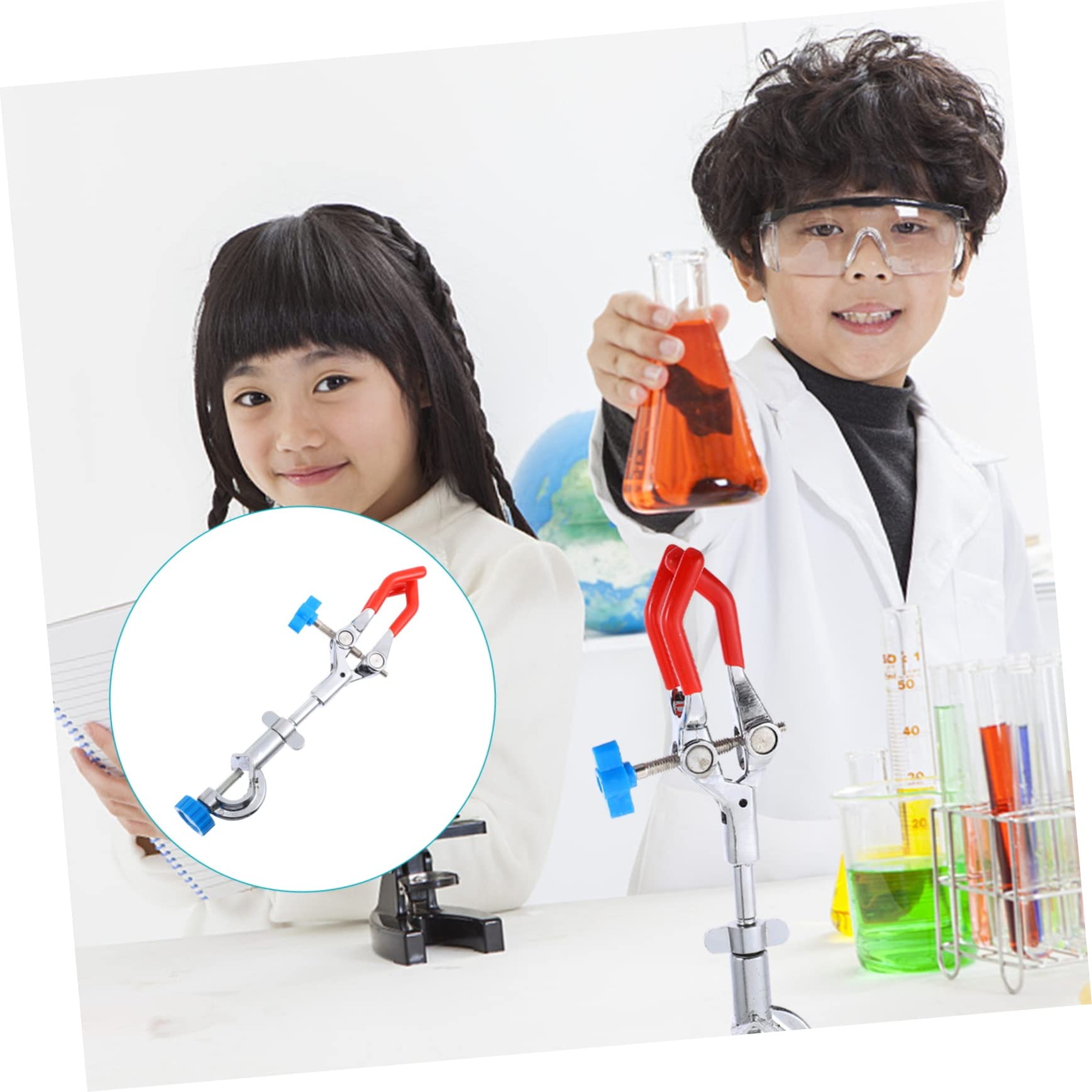 SOLUSTRE 3pezzi Pinza Da Laboratorio Con Tre Artigli Supporto Per Flask e Tubo Di Condensazione Design Ergonomico e Facile Da Usare Per Esperimenti Di Chimica e Fisica