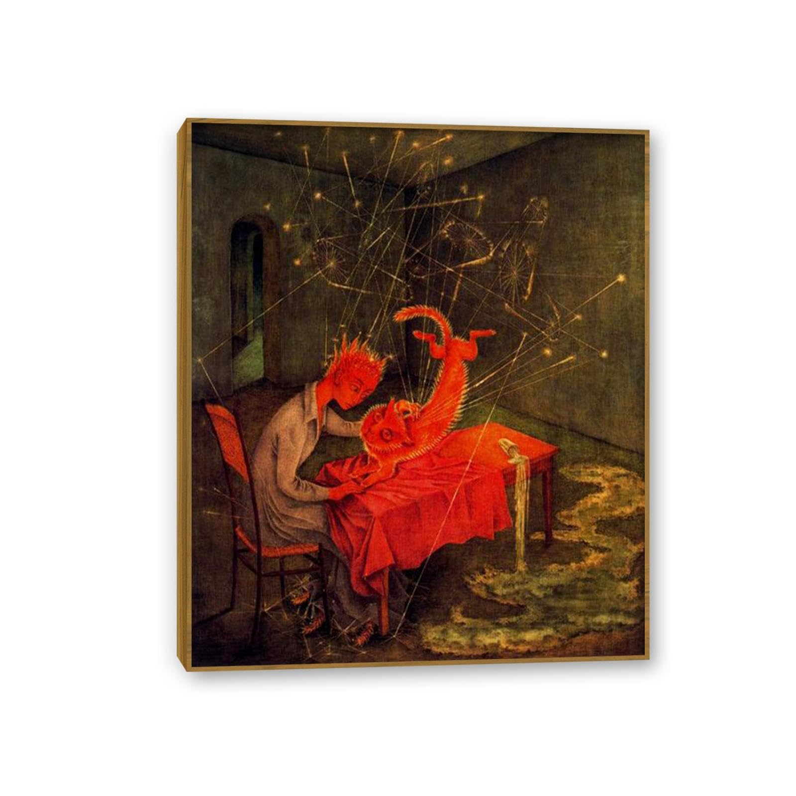 MYCGGDGH Remedios Varo Canvas Wall Art Reproductions of Famous Paintings Sympathy Posters Remedios Varo Print Wall Decor for Living Room Bedroom Home Decor 80x60cm(32x24in) Teak frame