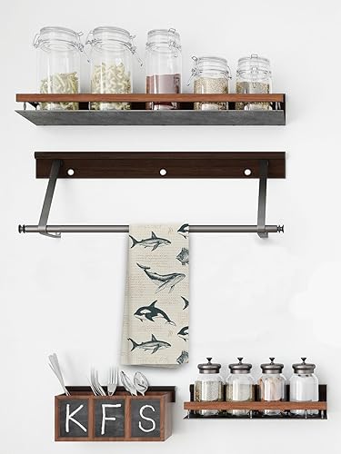 Miniatura 2 de TUNW - Toallas de cocina con animales del océano, toalla de playa, toallas de mano de playa para baño, criaturas marinas del océano vintage, toallas