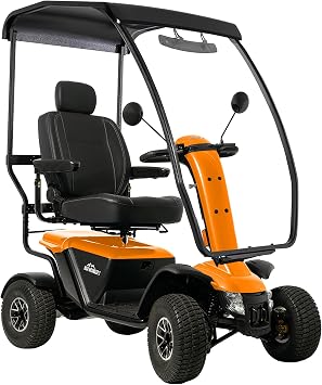 Pride Baja Wrangler 2, Outdoor Mobility Scooter with Hard Top Canopy, 450 lbs. Weight Capacity, with 5-Year Extended Warr Orange Crush, 16 x 16-18 Seat, 100 AH Battery