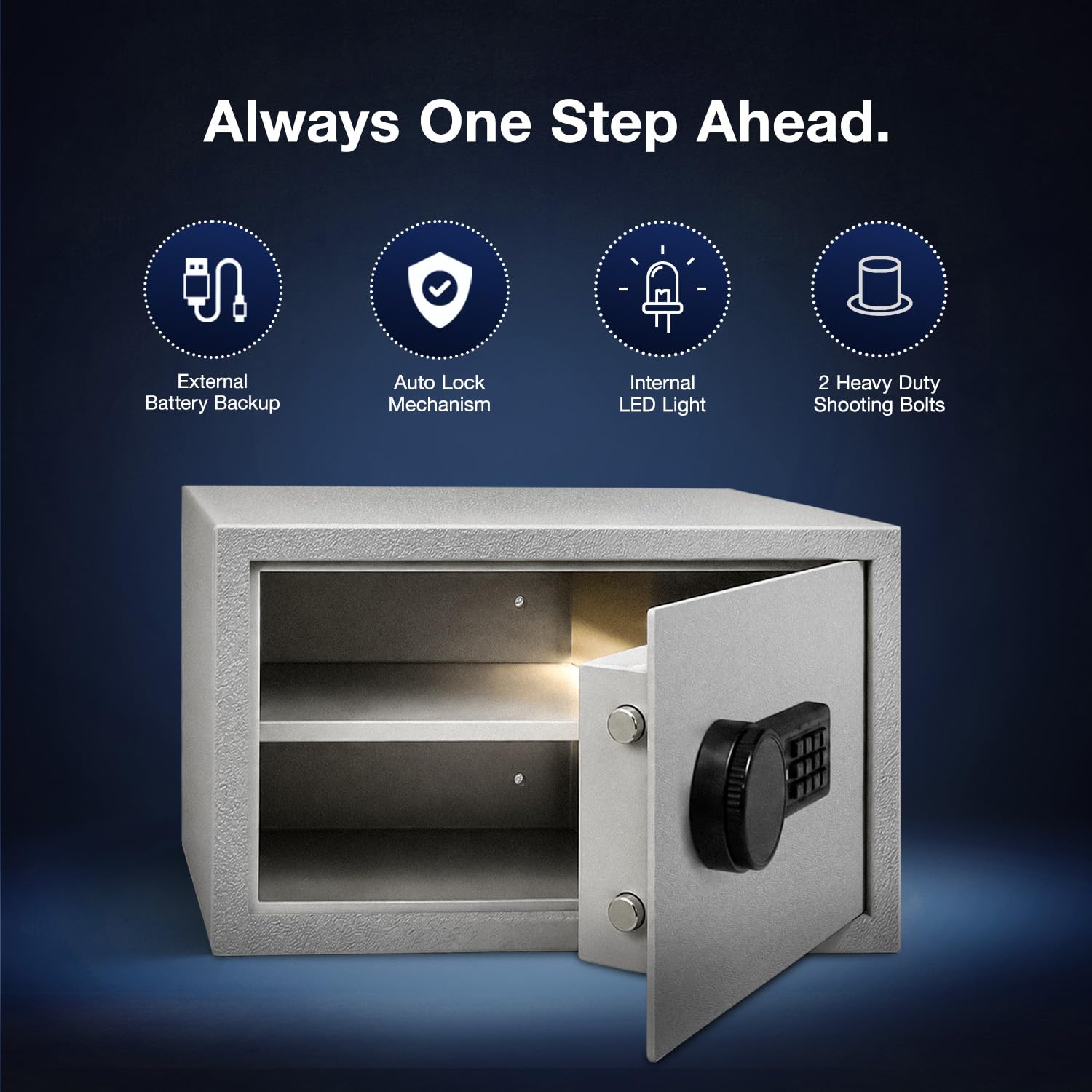 O-Zone Digital Safe Locker - Password & Key Access -4 O-Zone Digital Safe Locker - Password & Key Access -4