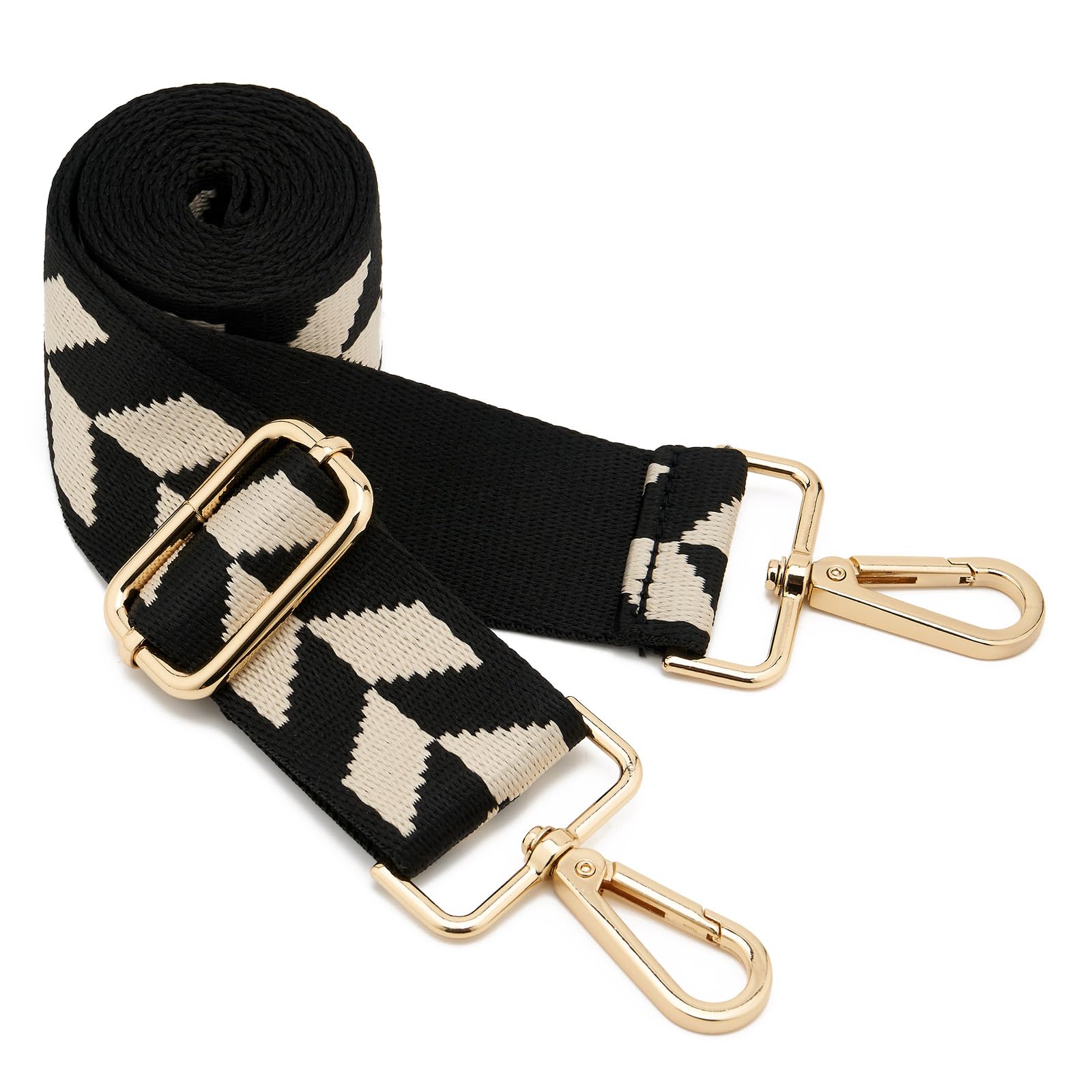 ZOOEASS Wide Shoulder Strap Adjustable Replacement Belt Guitar Style Crossbody Bag Handbag Strap Multicolor Canvas Straps(Wide:1.5in)(Color39)