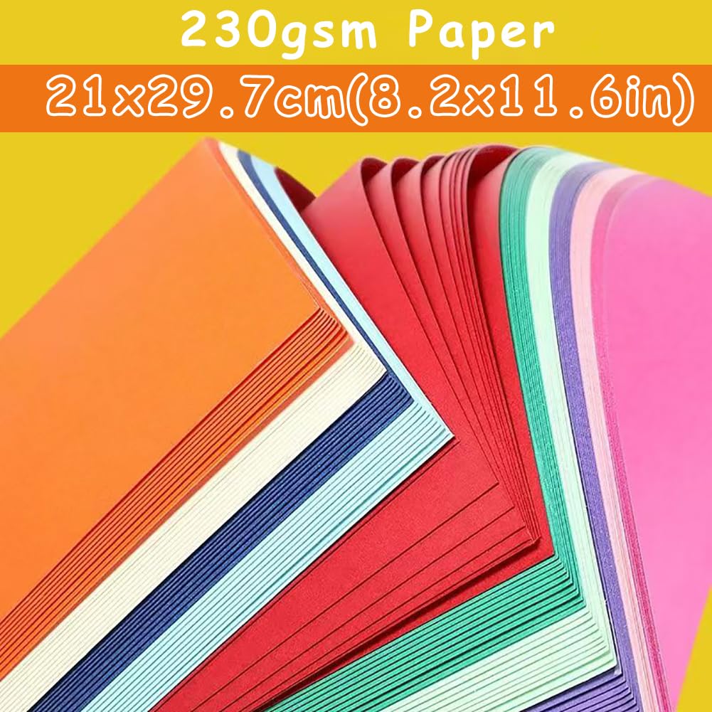230GSM A4 Kartonpapier - 10 -Farben-Sortiment/Einzelfarben für DIY-Kunsthandwerk,Origami,Scrapbooking|Farbiges Kunstpapier für Schulprojekte,Papierschnitt,Schwarz,3 Pack (20 Blätter/Pack)