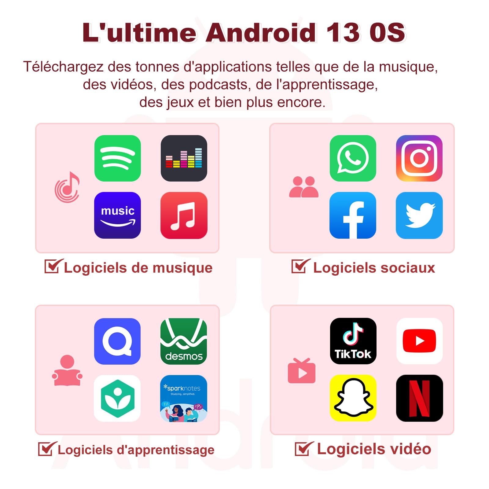 16 Go Lecteur MP3 avec Bluetooth WiFi et écran Tactile 4.02"