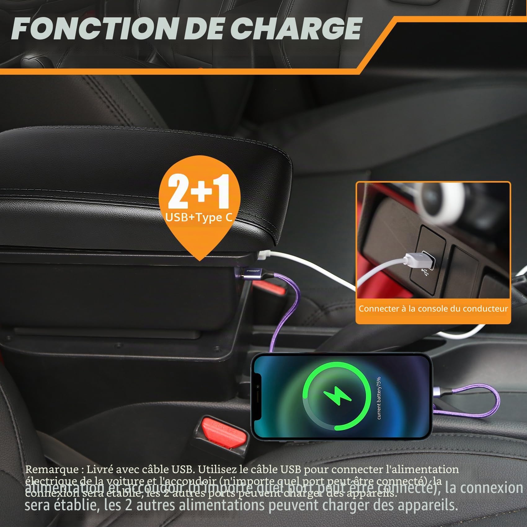 Accoudoir Centrale pour VW POLO Mk5 6R Vento 2002-2009, Rangement Intégré, Cuir Noir, Facile à Installer, Accessoire Intérieur Voiture