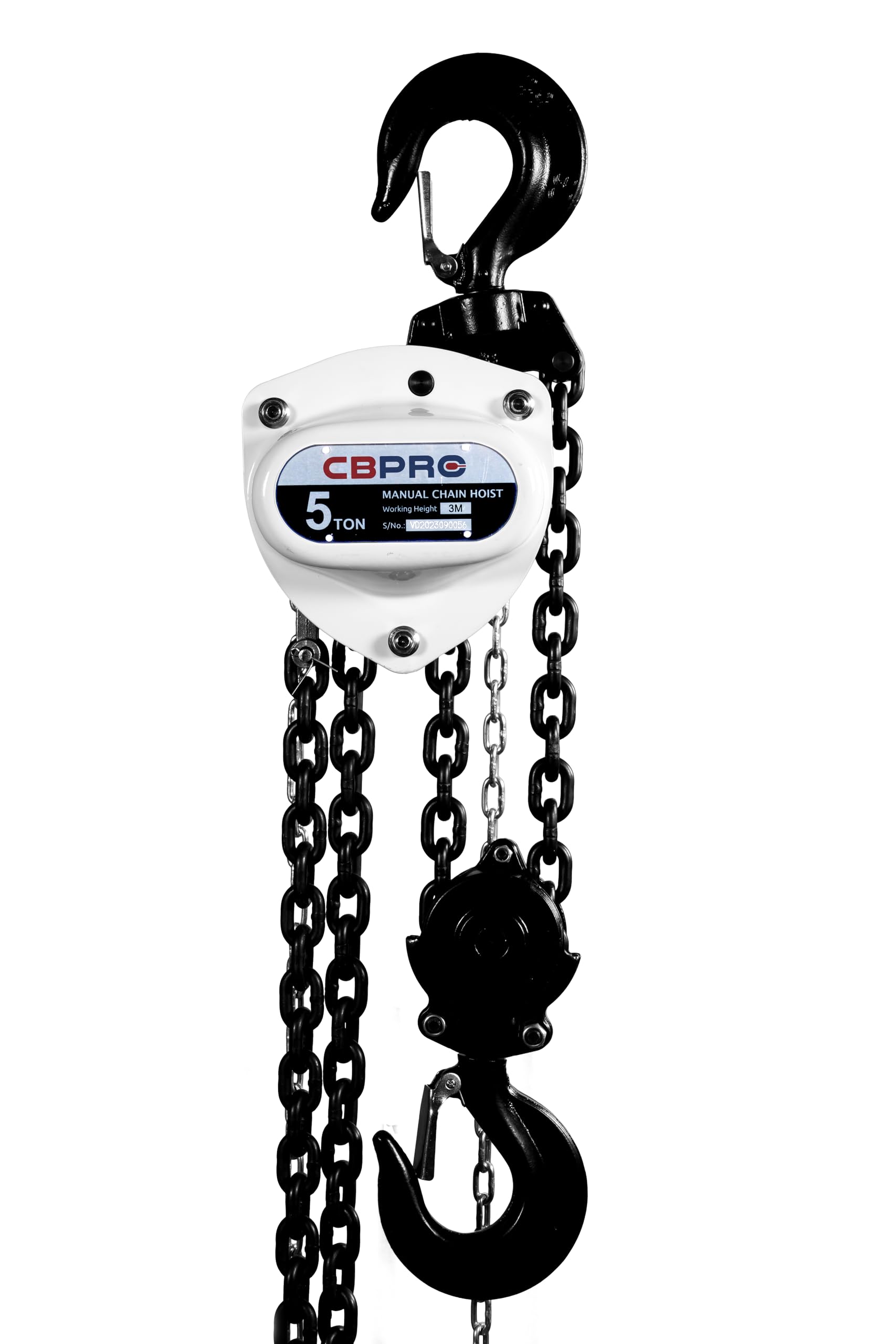 CBPRO 5 TON 5 METER DOUBLE FALL CHAIN PULLEY BLOCK | HAND CHAIN: 5MM | LOAD CHAIN: 10MM | CHAIN HOIST FOR MATERIAL MOVEMENT