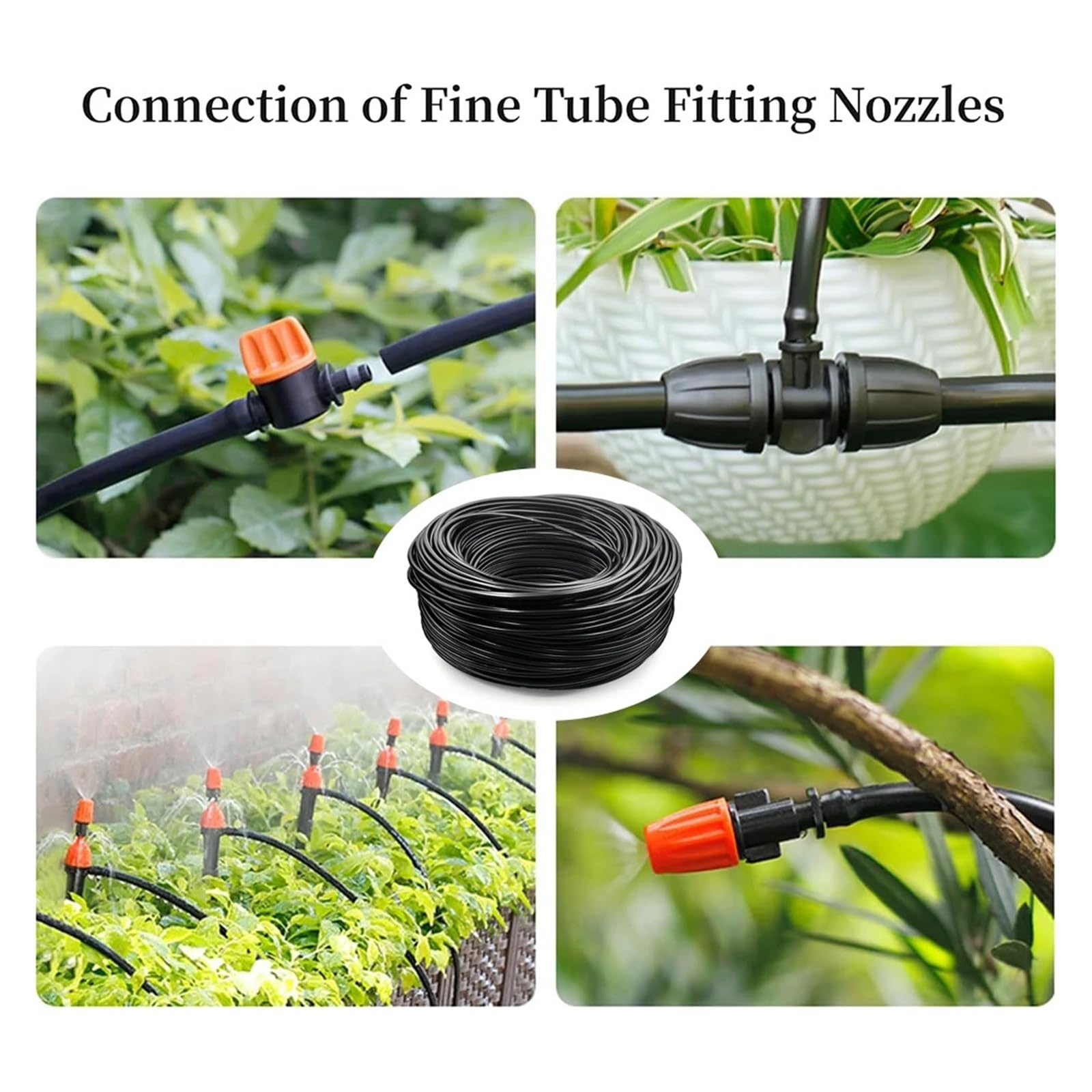 Manguera de microgoteo DIY 4/7mm 20-100M sistema de riego de jardín | Microtubo de goteo regulable de PVC for sistemas de riego de jardines.(20m)