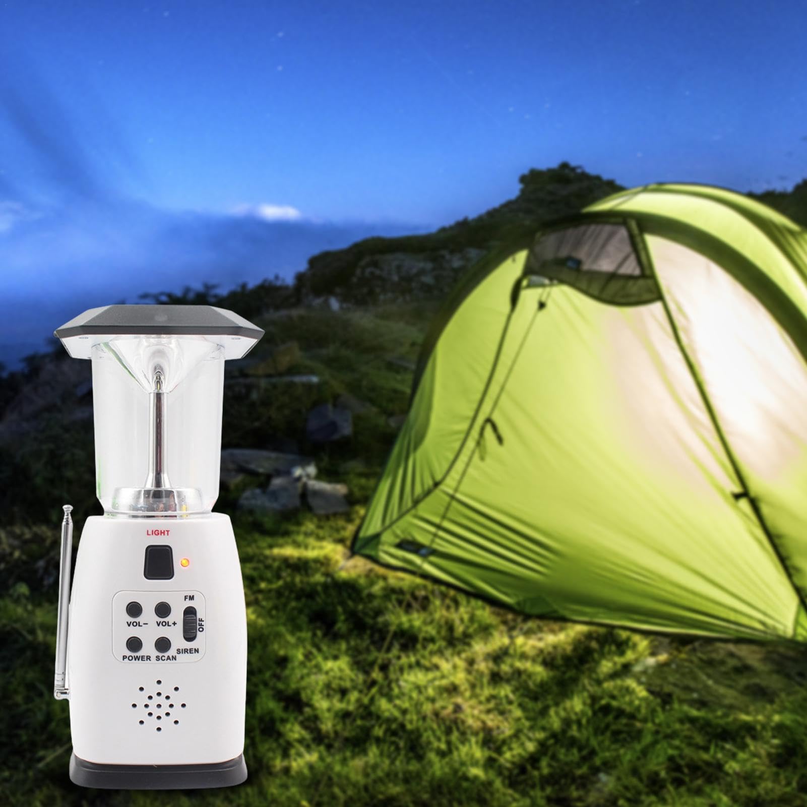 Torche Lanterne Portable 5 LED Camping Panneau Solaire Rechargeable