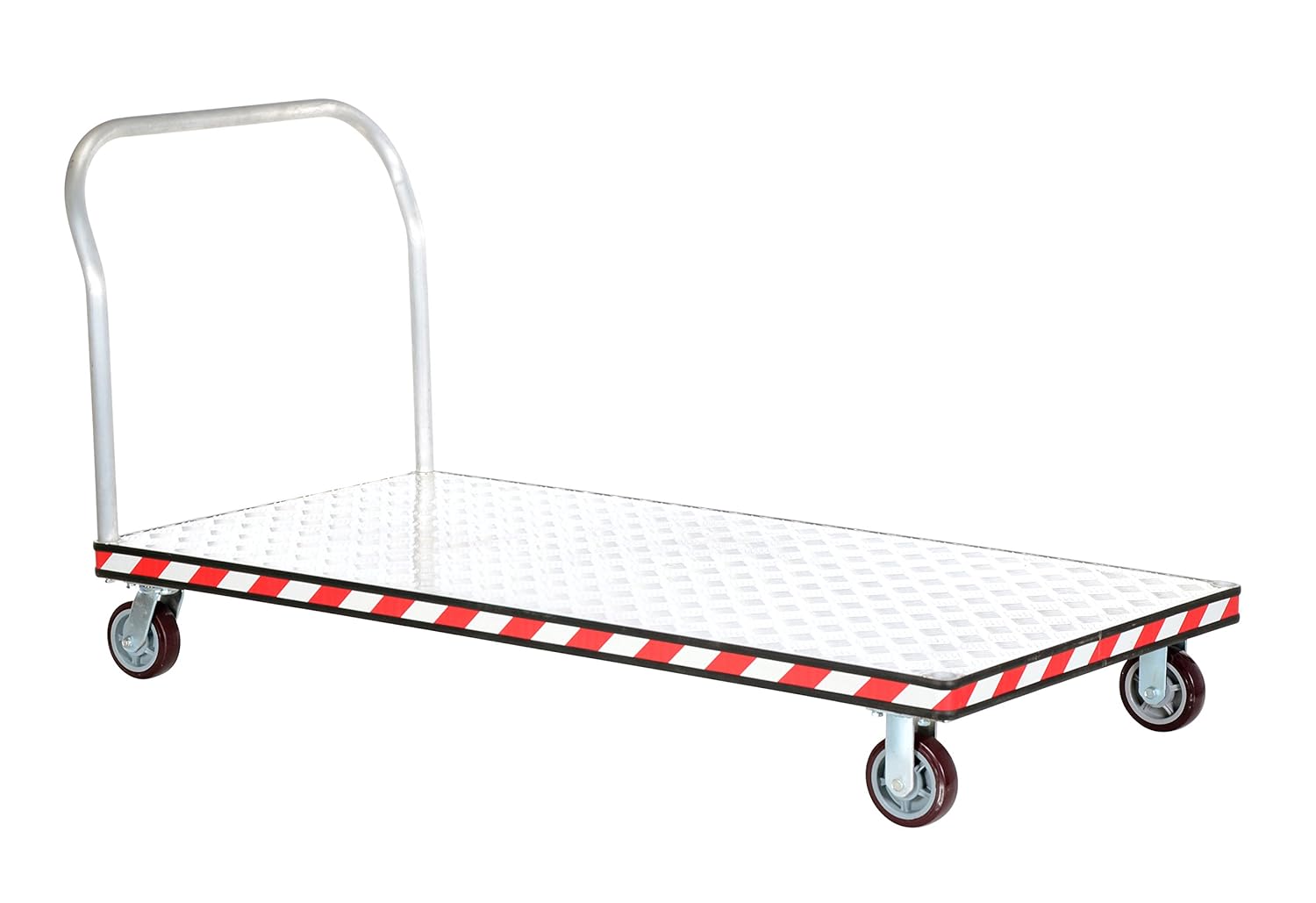 Vestil ATP-C-3672 Aluminum Heavy Duty Tread Plate Platform Truck 36 in. x 72 in. 3600 Lb. Capacity Silver