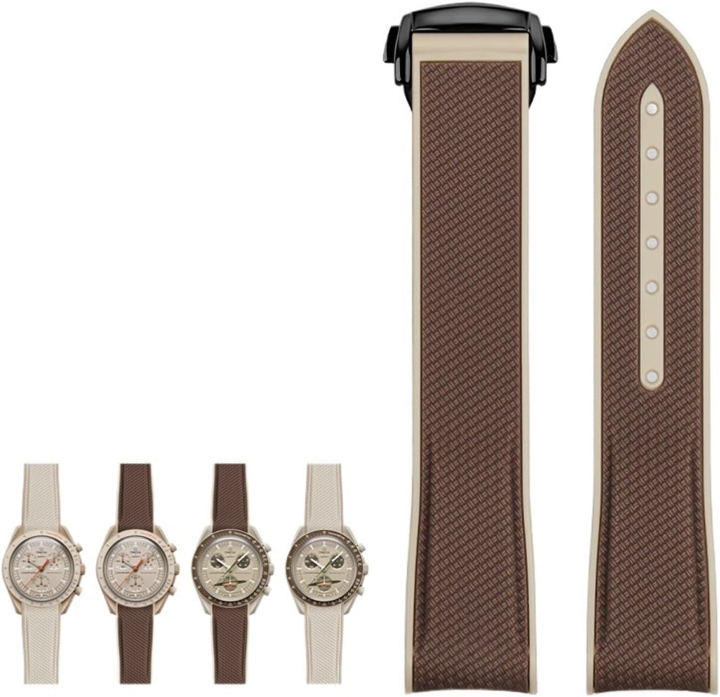 TOPBD For Moonswatch Watch,Soft Silicone Strap For Omega X Swatch MoonSwatch Speedmaster 20mm Watch,Quick Release Waterproof Replacement Strap