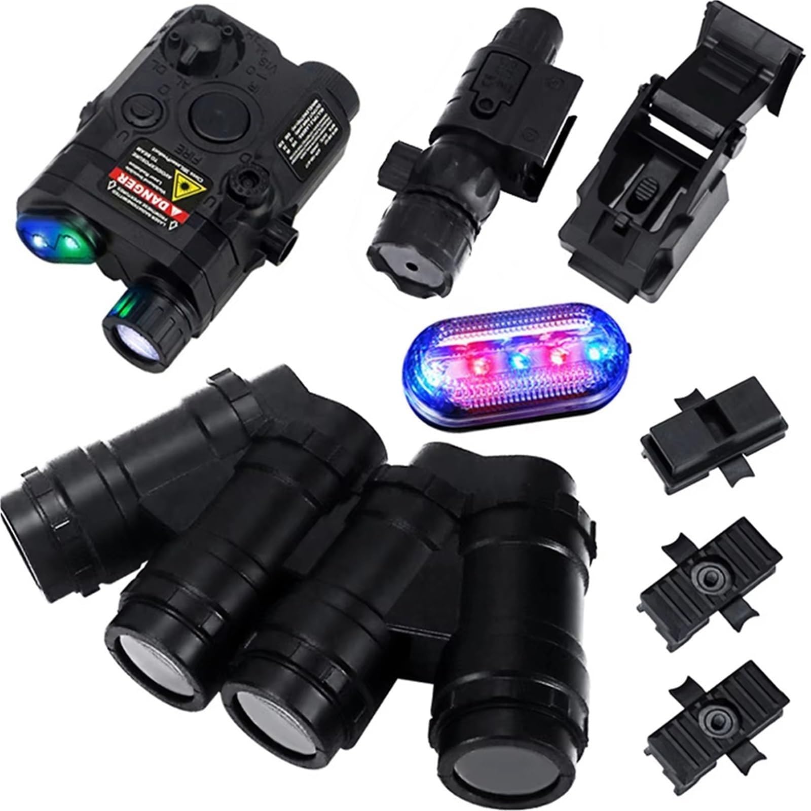 Ensemble De Casque Tactique for Enfants, Modèle Nvg À 4 Yeux, Lampe De Poche Et Support NVG | Équipement De Combat Multifonctionnel for Le Jeu De Plein Air Cosplay Airsoft