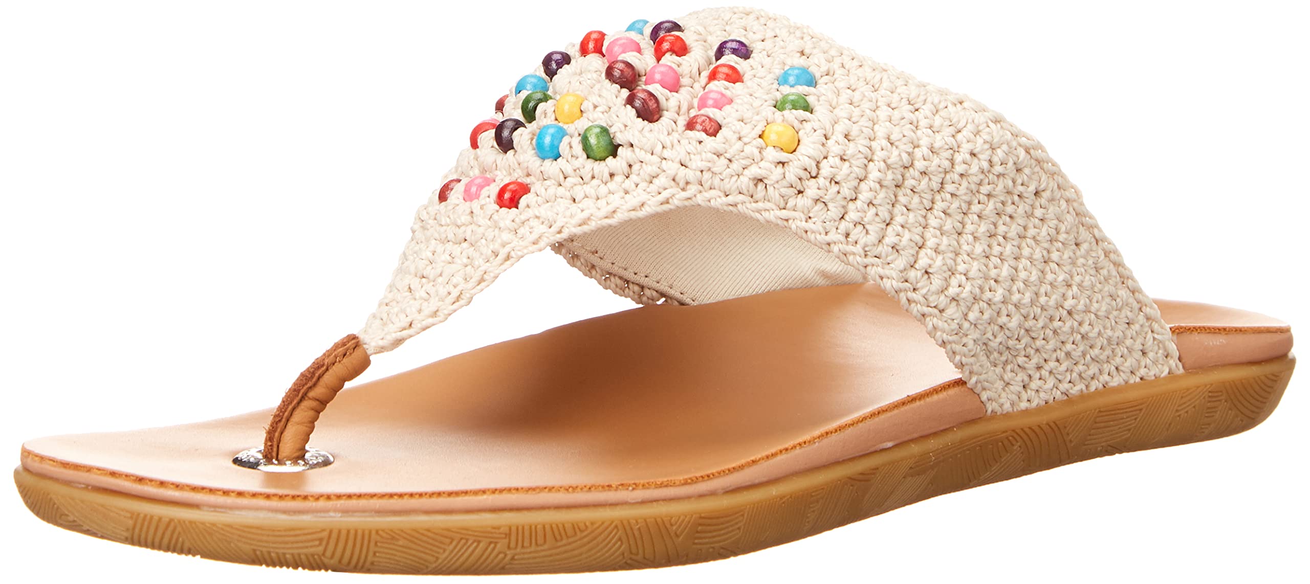 The SakShana Crochet Thong Sandal womens Flat Sandal