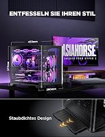 AsiaHorse MATX Dual Chamber 270° Tempered Glass Gaming PC Case Type-C 4