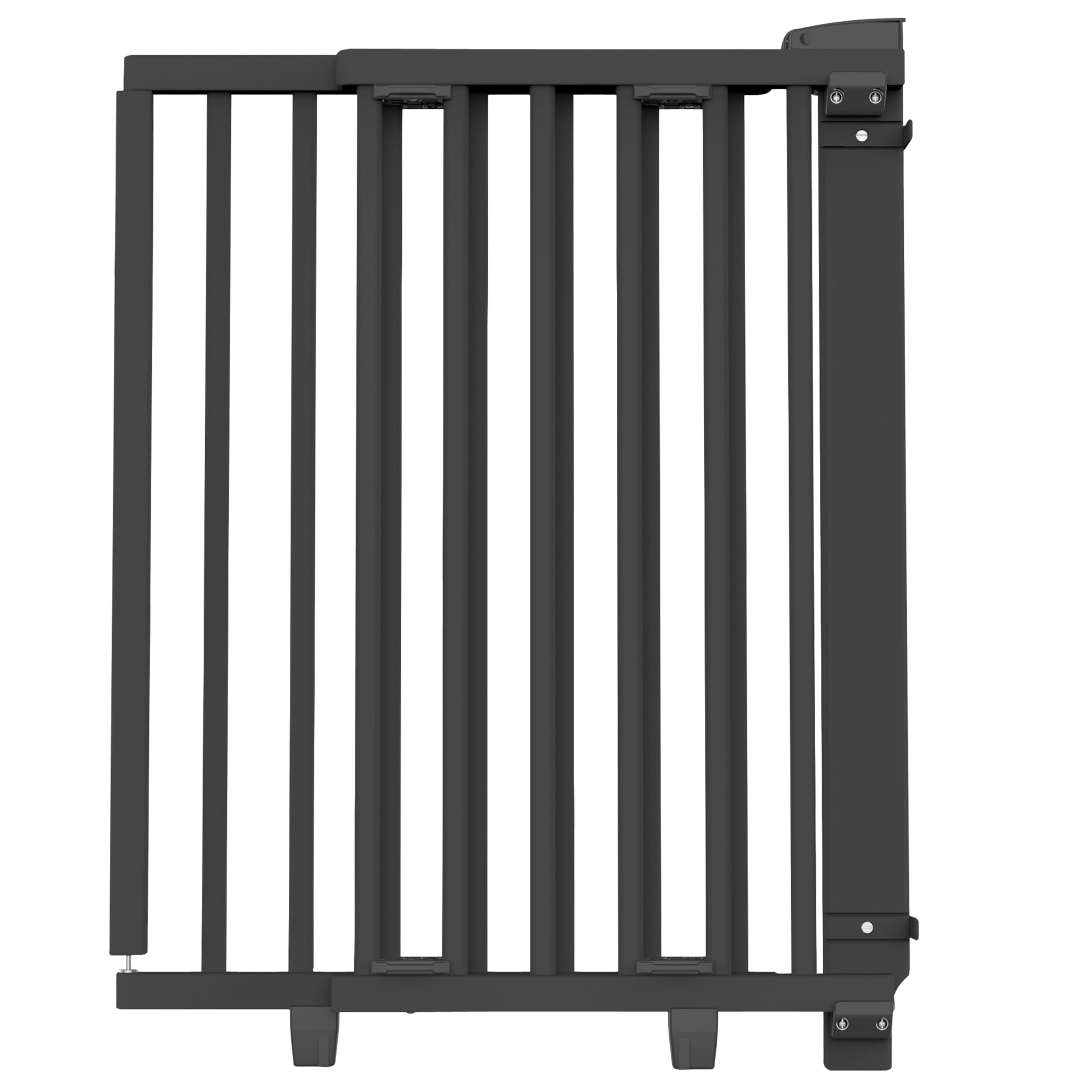 Geuther Türschutzgitter Oris | Treppenschutzgitter zum Anschrauben, Breite 78,5-133 cm | Stabiles Babygitter & Türgitter mit Schwenktür, Zertifiziert & sicherheitsgeprüft | Kindergitter Holz, Schwarz