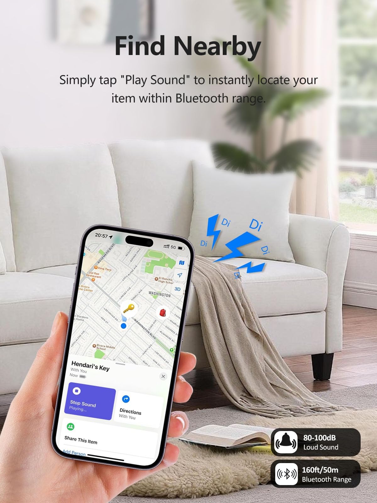 Lot de 4 étiquettes de suivi pour Apple Find My (iOS uniquement), localisateur d'articles pour bagages, clés, portefeuille, vélo, sacs (noir)