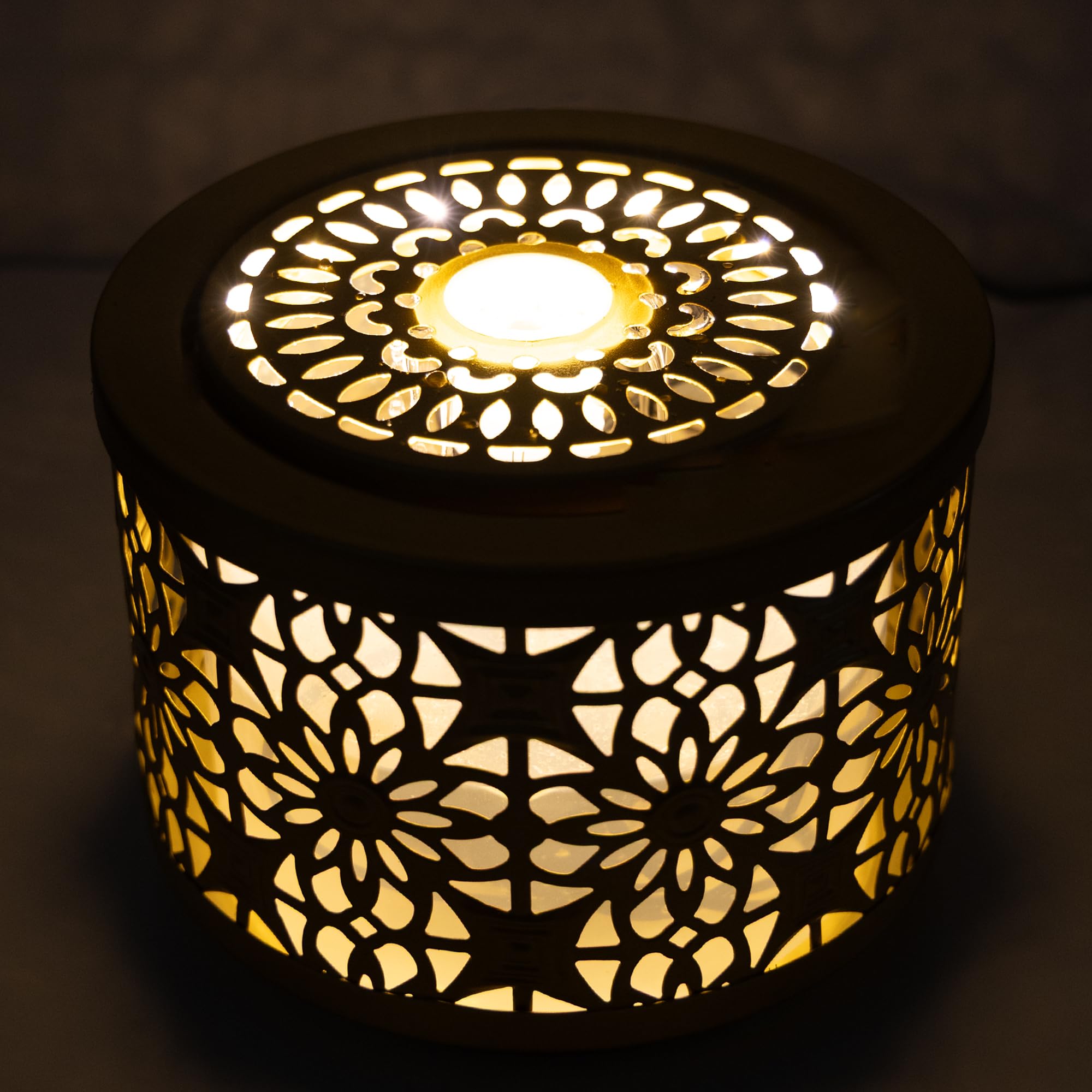 Lemodo Zimmerbrunnen LED Tischbrunnen mit Wasserfall, Dekobrunnen mit indirekter Beleuchtung, Indoor Brunnen mit Wasserquelle, für Meditation Entspannung Wasserbrunnen Wohnzimmer Büro 19x19x14,5 cm