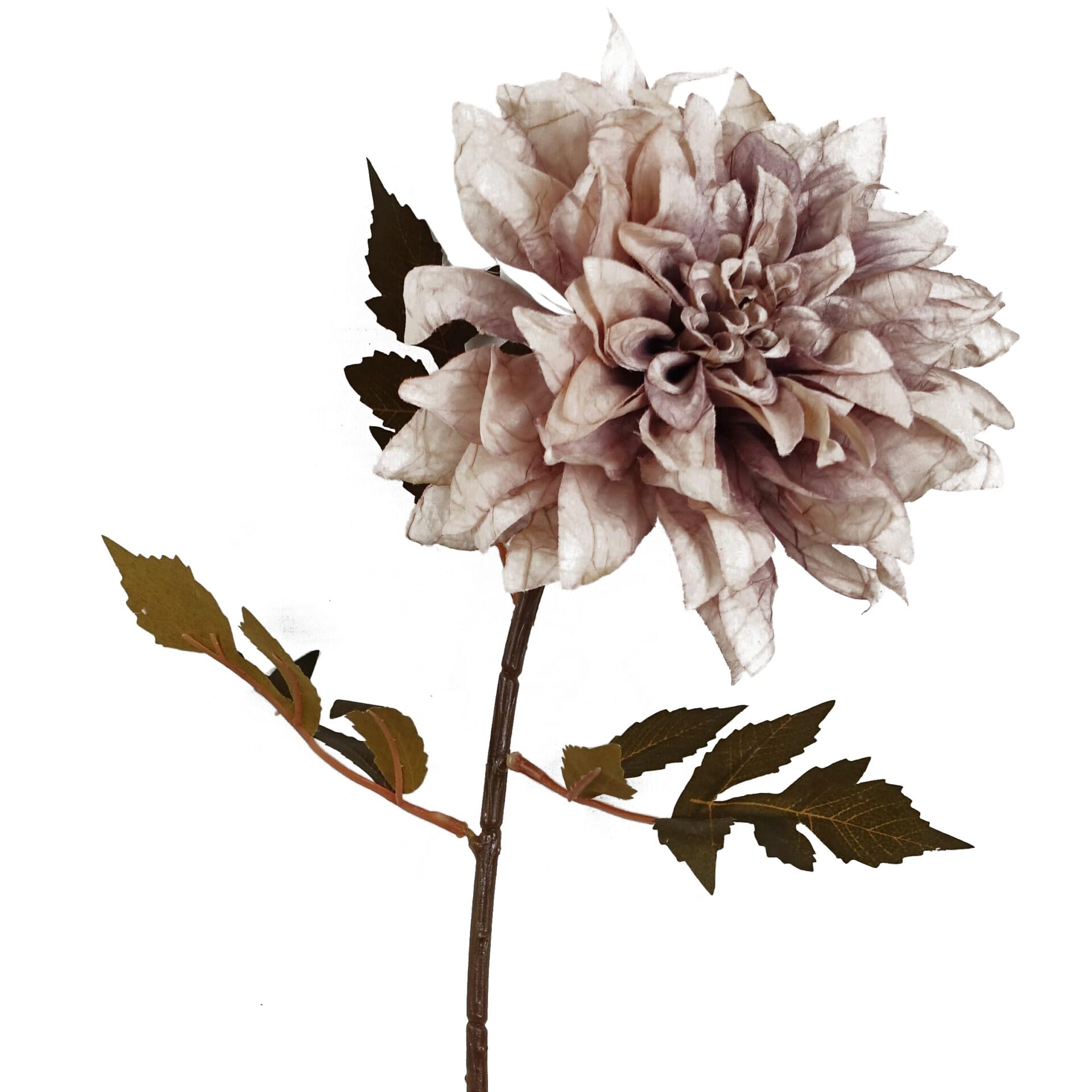 Leaf Design Artificial Flowers, 55cm Dusty Pink Dahlia