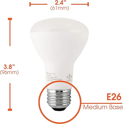 Miniatura 6 de Xtricity Bombillas LED R 20, 8 W (equivalente a 50 W), regulable, 460 lúmenes, blanco suave de 3000 K, bombilla LED de base media E26 R20, Energy