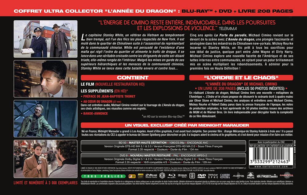 L'Année du Dragon [Édition Coffret Ultra Collector-Blu-Ray + DVD + Livre]