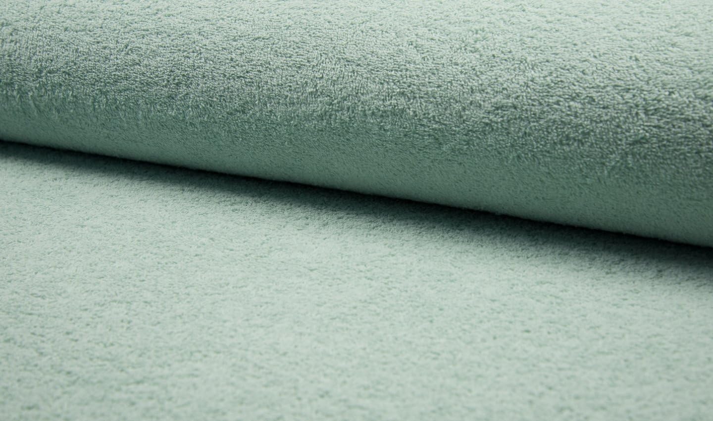 Double Sided Cotton Terry Towelling Fabric Material - Dusty Mint, 1Mtr 150cmx100cm
